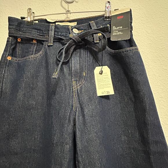 NEW Free People x Levi's XL Culotte Dark Blue Wash Shaded View Jeans Size 25 / 4 - Picture 5 of 12